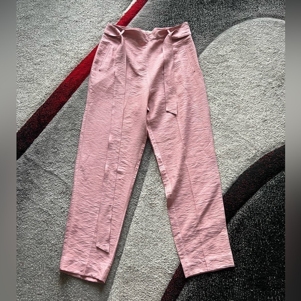 BCBGeneration Soft Pink Belted High Waisted Pants